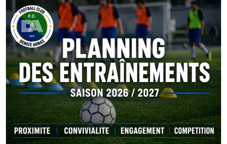PLANNING ET LIEUX DES ENTRAÎNEMENTS ⚽️