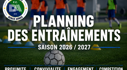 PLANNING ET LIEUX DES ENTRAÎNEMENTS ⚽️